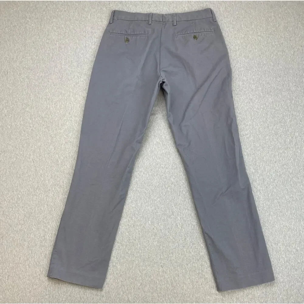 J Crew Pants Mens 30‎ x 32 Gray 100% Cotton Slim Bedford Flat Front Straight